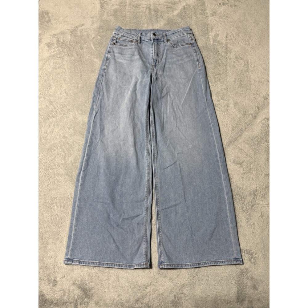 American Eagle Jeans Womens 4 Short Curvy Super High Rise Baggy Wide Leg 26x27